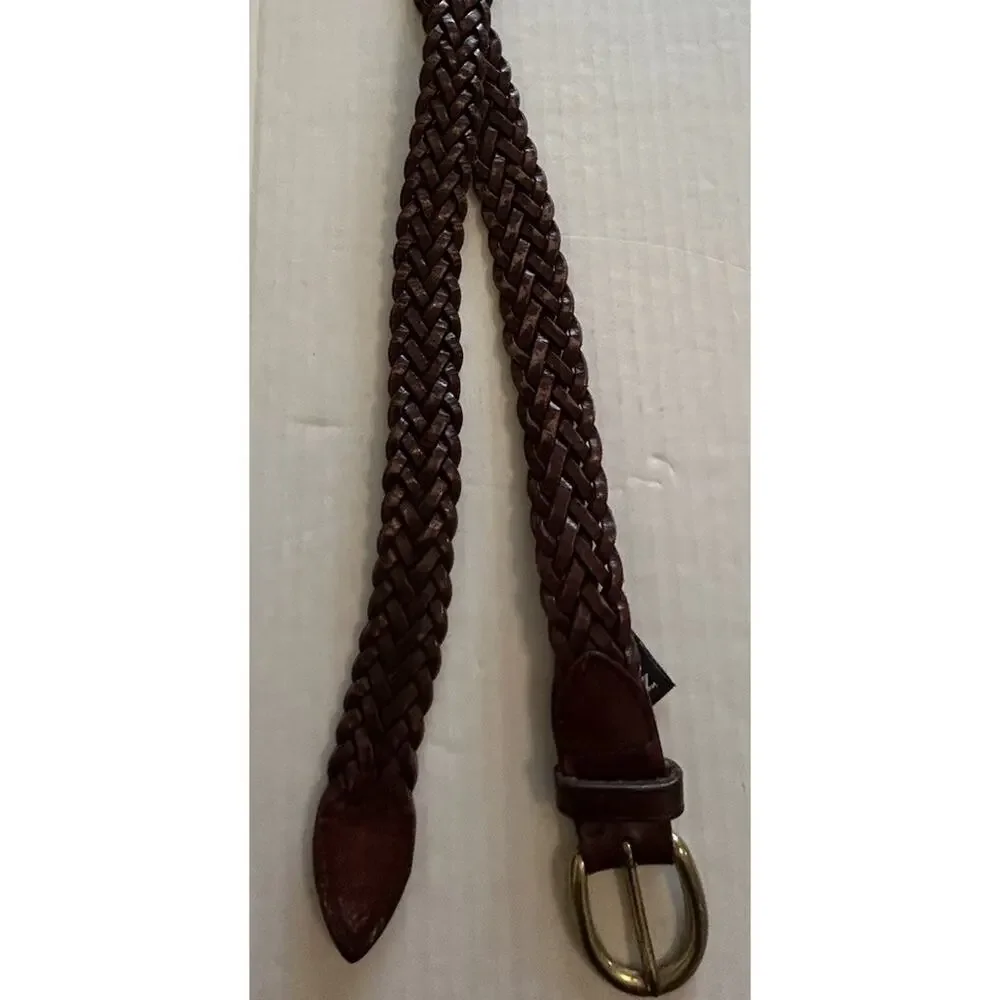 Brighton Brown Genuine Leather Braided Woven Belt Men's Size 36 Style 33113